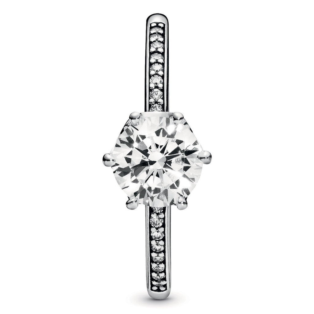 Pandora Clear Sparkling Crown Solitaire Ring