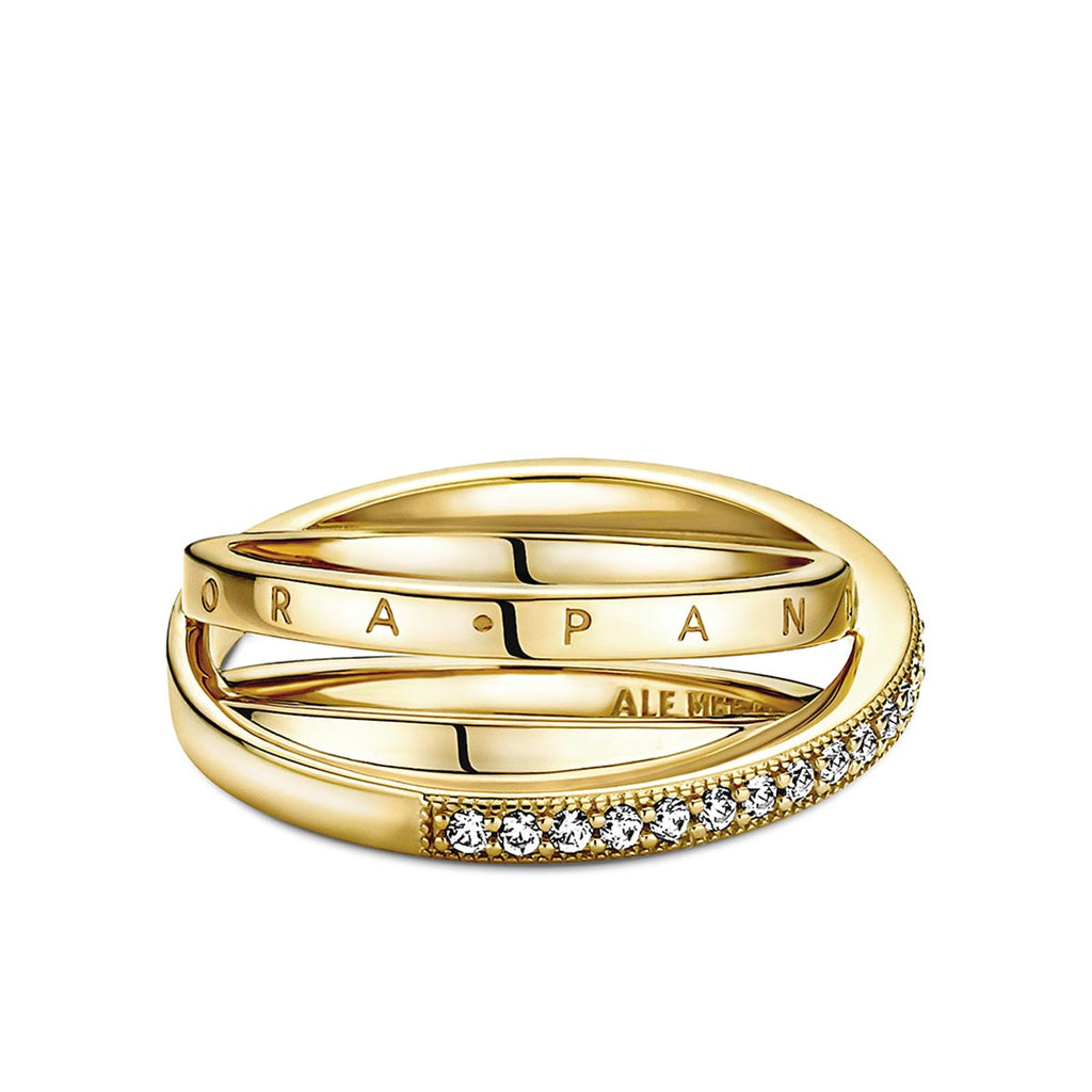 Pandora Crossover Pavé Triple Band Ring