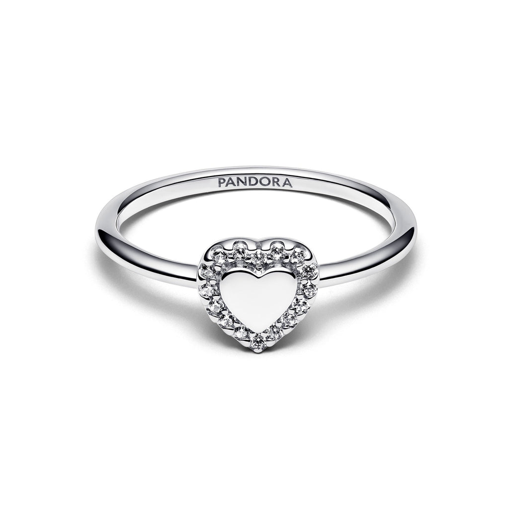Pandora Engravable Heart Halo Ring