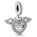 Pandora Heart & Angel Wings Dangle Charm