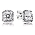 Pandora Square Sparkle Halo Stud Earrings