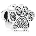 Pandora Paw Prints with Clear CZ Charm