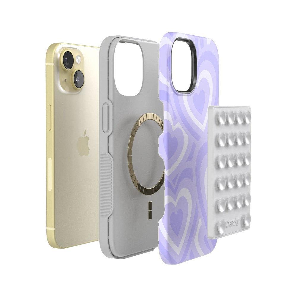 Grippy | White Silicone Suction Phone Mount with MagSafe