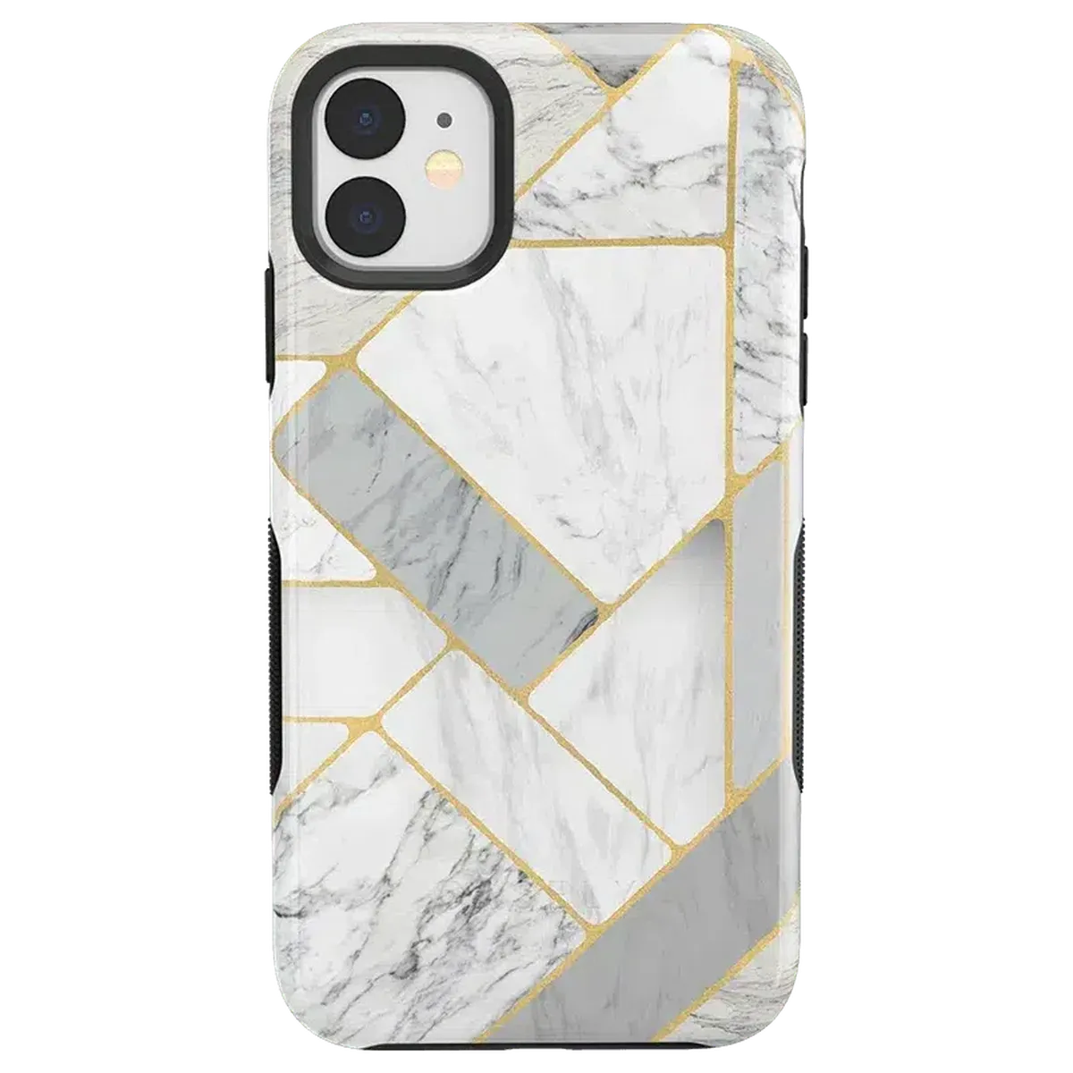 Sharp Lines | Geo White and Gold Marble Case