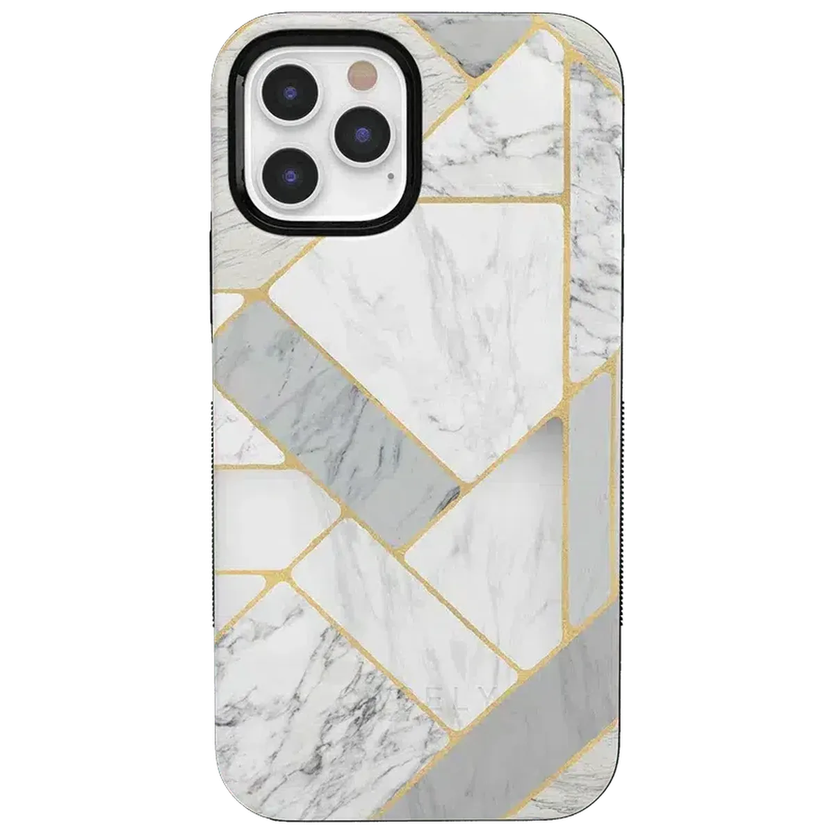 Sharp Lines | Geo White and Gold Marble Case