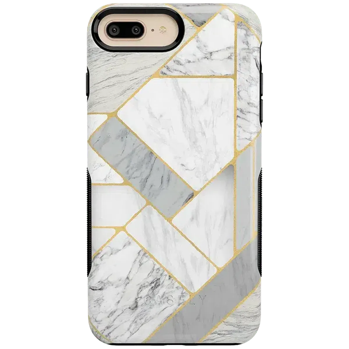 Sharp Lines | Geo White and Gold Marble Case