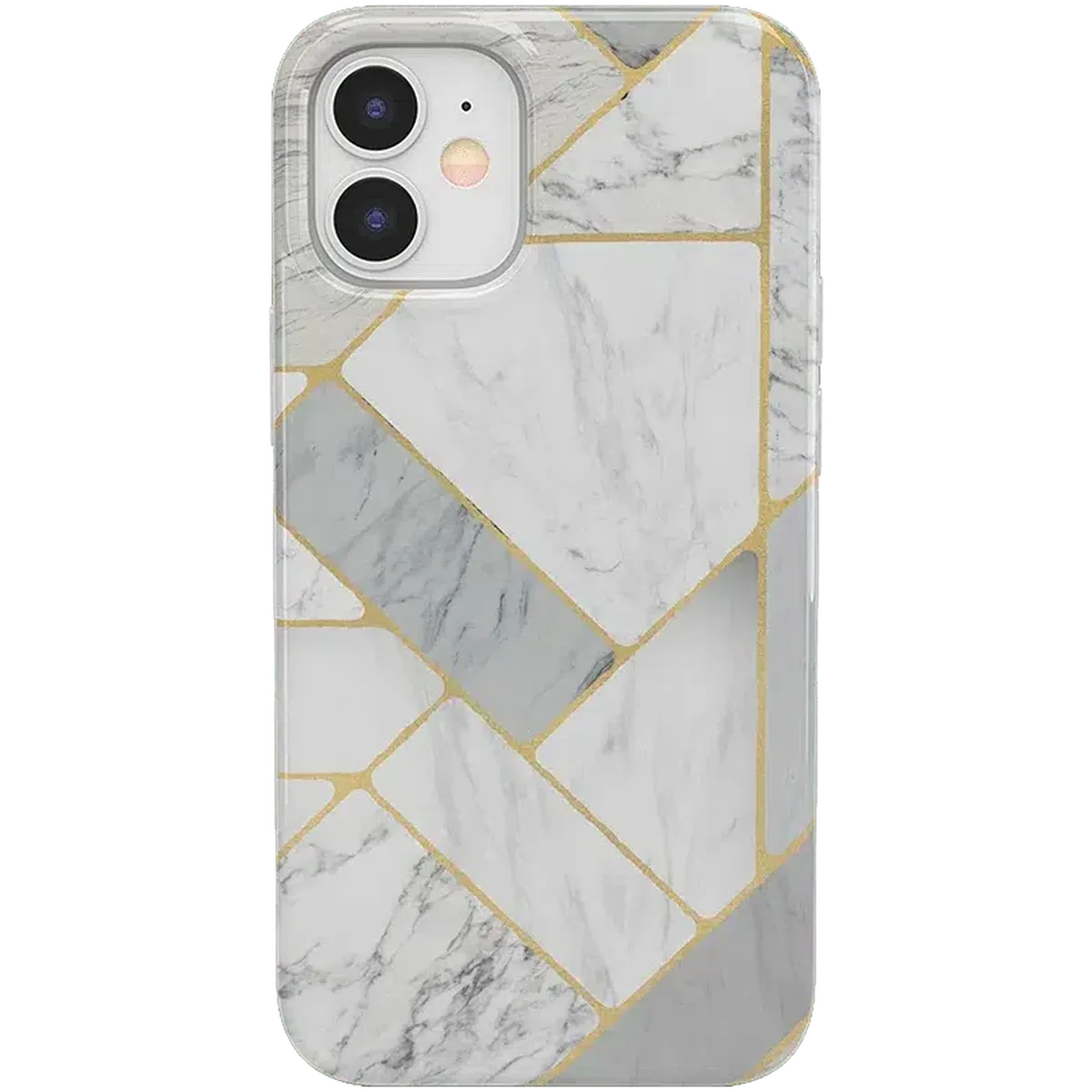 Sharp Lines | Geo White and Gold Marble Case