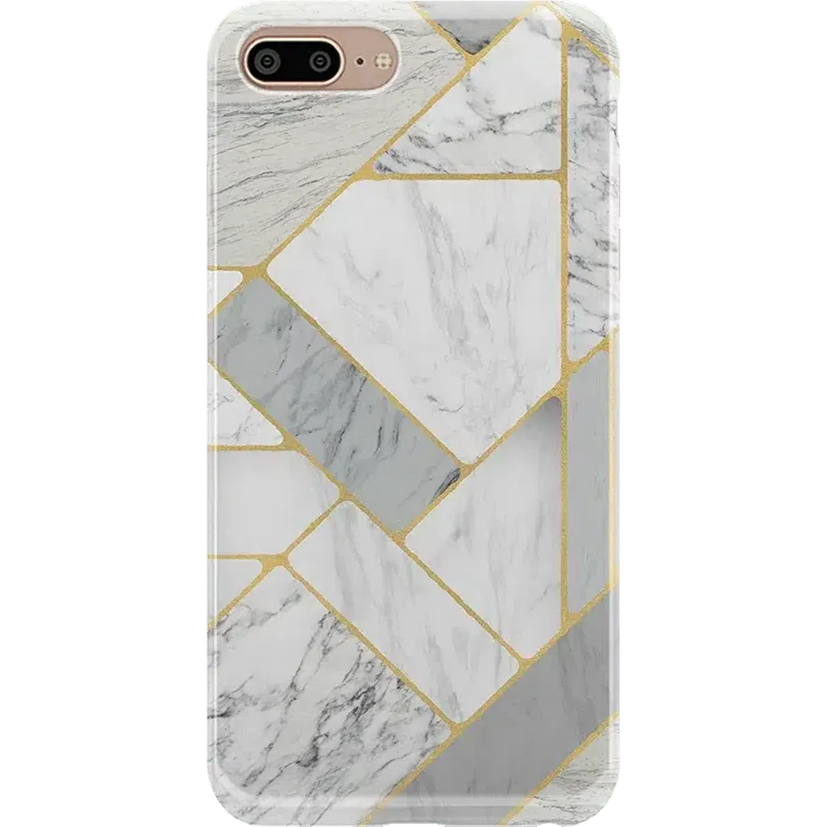 Sharp Lines | Geo White and Gold Marble Case