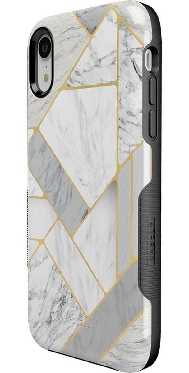 Sharp Lines | Geo White and Gold Marble Case