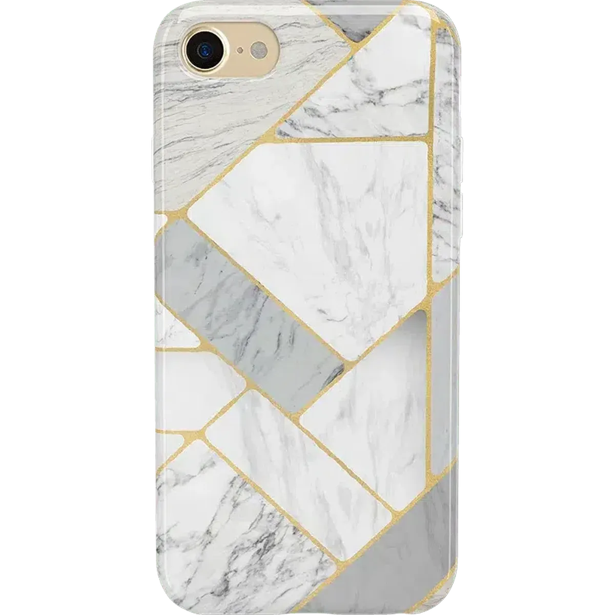 Sharp Lines | Geo White and Gold Marble Case