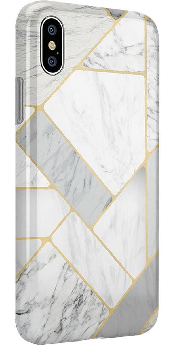 Sharp Lines | Geo White and Gold Marble Case