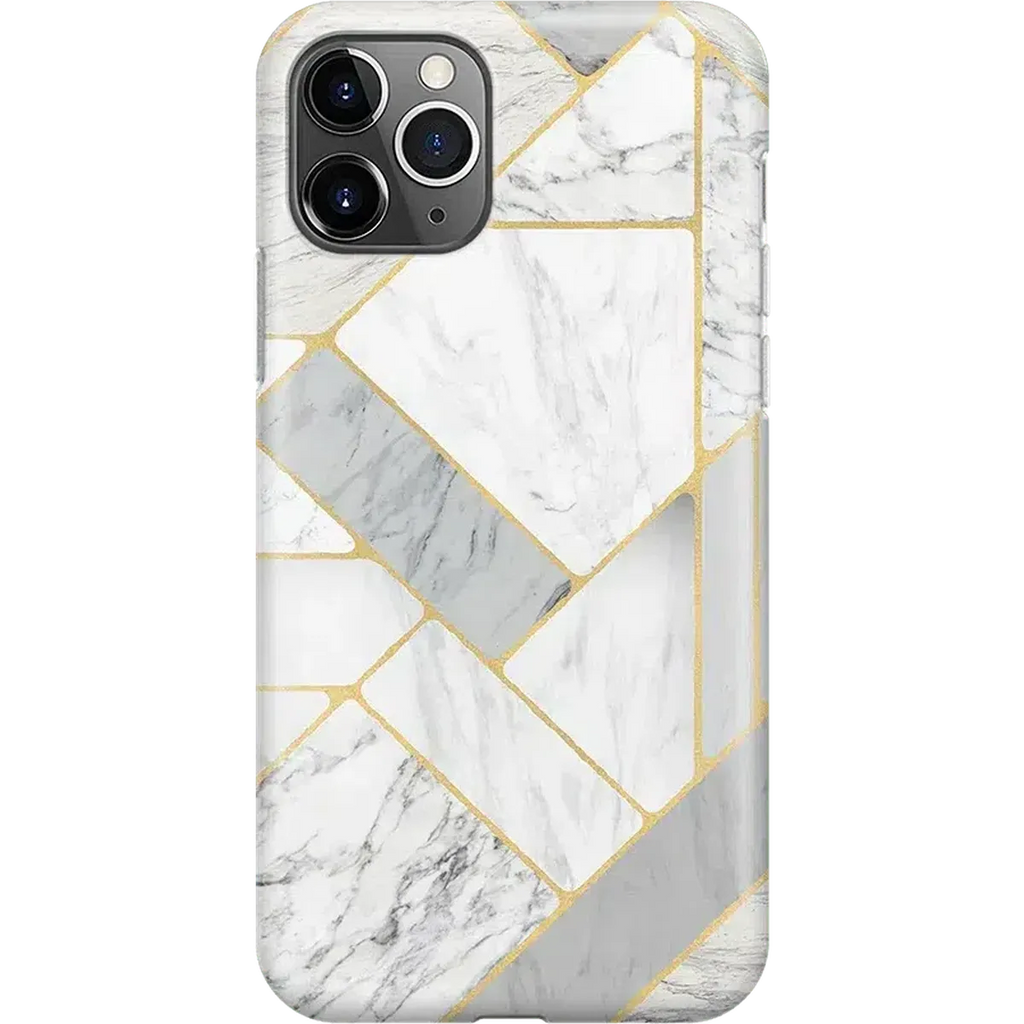 Sharp Lines | Geo White and Gold Marble Case