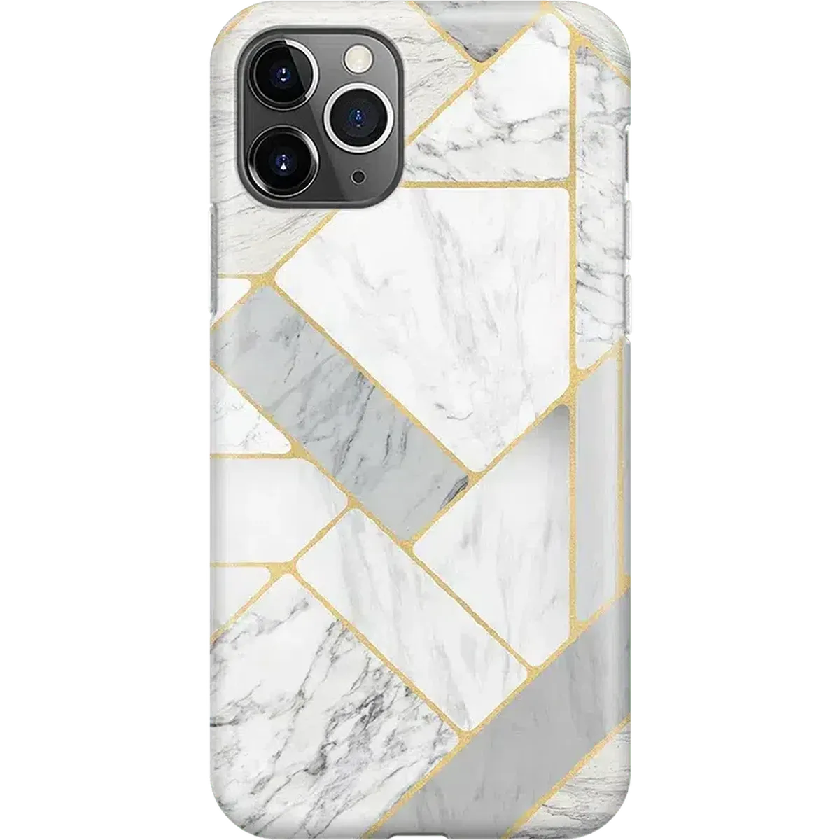 Sharp Lines | Geo White and Gold Marble Case