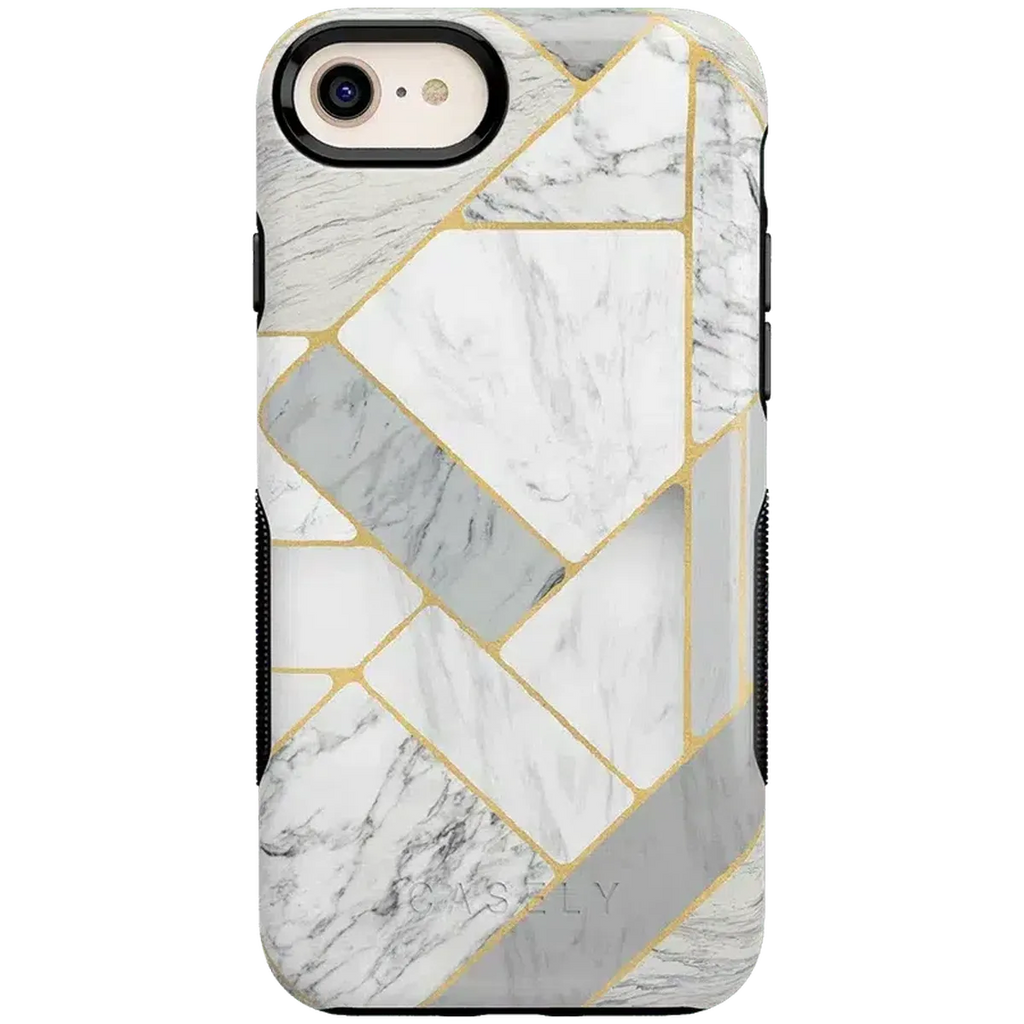 Sharp Lines | Geo White and Gold Marble Case